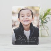 Eenvoudige moderne 'Prettig Kerstfeest' één foto s Feestdagenkaart (Staand voorkant)