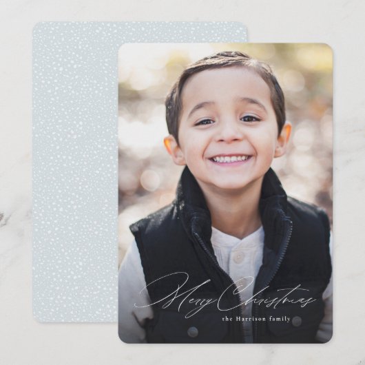 Eenvoudige moderne 'Prettig Kerstfeest' één foto s Feestdagenkaart (Voorkant / Achterkant)