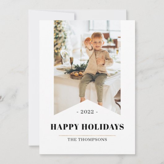 Eenvoudige, moderne Prettige feestdagen foto 2022 Feestdagenkaart (Voorkant)
