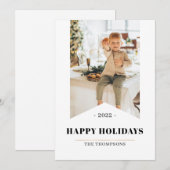 Eenvoudige, moderne Prettige feestdagen foto 2022 Feestdagenkaart (Voorkant / Achterkant)