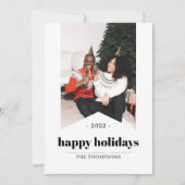 Eenvoudige, moderne Prettige feestdagen foto 2022 Feestdagenkaart (Voorkant)