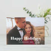 Eenvoudige moderne Prettige feestdagen met foto Feestdagenkaart (Staand voorkant)