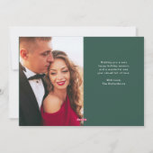 Eenvoudige, moderne, prettige kerst met foto feestdagenkaart (Achterkant)