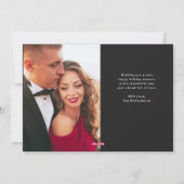 Eenvoudige, moderne, prettige kerst met foto feestdagenkaart (Achterkant)