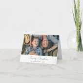 Eenvoudige, moderne, prettige kerstfotokaart feestdagen kaart (Voorkant)