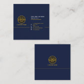 Eenvoudige moderne professionele donkere kleur toe vierkante visitekaartje (Voorkant / Achterkant)