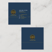 Eenvoudige moderne professionele donkere kleur voe vierkante visitekaartje (Voorkant / Achterkant)
