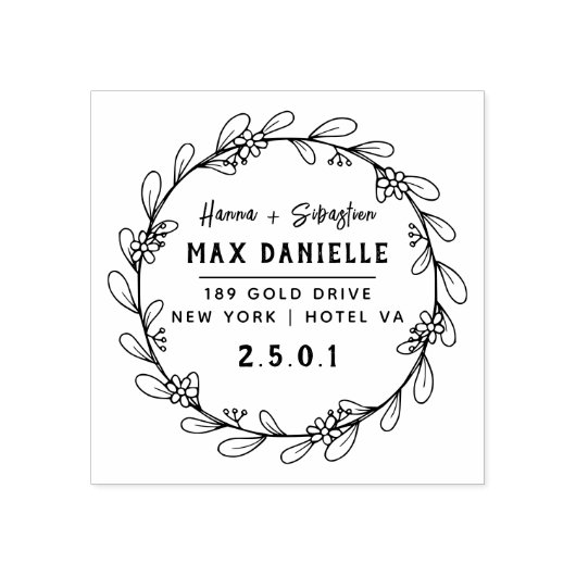 Eenvoudige moderne professionele gedurfde botanisc rubberstempel (Afrduk)