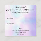 Eenvoudige moderne professionele iriserende aanbevelingskaartje (Achterkant)