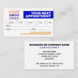 Eenvoudige moderne professionele Logo-afspraakkaar Afsprakenkaartje