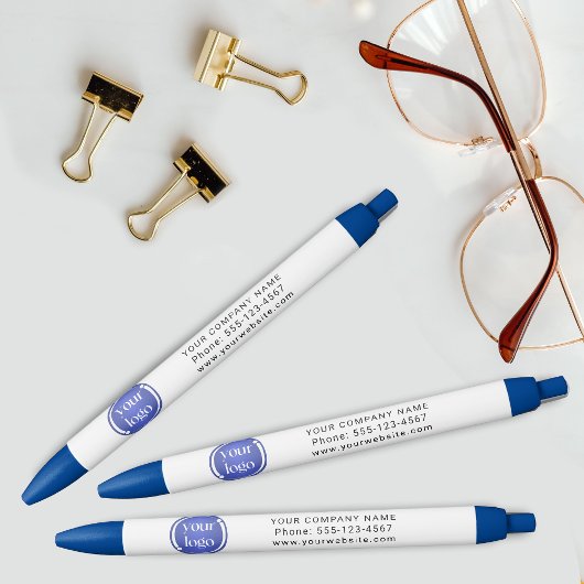 Eenvoudige moderne professionele Logo en tekst Blauwe Inkt Pen