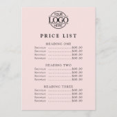 Eenvoudige Moderne Professionele Logo Menu Prijsli (Voorkant)