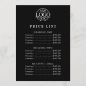 Eenvoudige Moderne Professionele Logo Menu Prijsli (Voorkant)