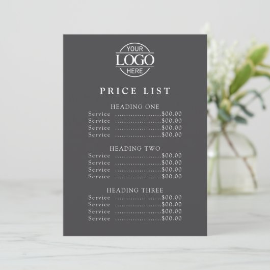 Eenvoudige Moderne Professionele Logo Menu Prijsli (Staand voorkant)