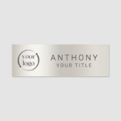 Eenvoudige moderne professionele Logo op Pearl Met Naamplaatje (Voorkant)