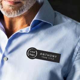 Eenvoudige moderne professionele Logo op zwart Naamplaatje