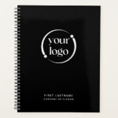 Eenvoudige moderne professionele Logo op zwart Planner (Voorkant)