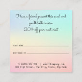 Eenvoudige moderne professionele pasteltinten aanbevelingskaartje (Achterkant)