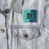 Eenvoudige Moderne Professionele QR Code Blauw Gro Vierkante Button 5,1 Cm (In situ)