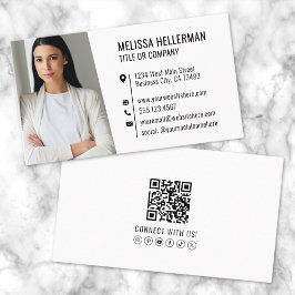 Eenvoudige Moderne Professionele QR-code Foto Visitekaartje
