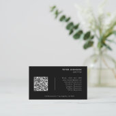 Eenvoudige Moderne Professionele QR Code Zwart-wit Visitekaartje (Staand voorkant)