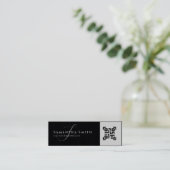 Eenvoudige, moderne professionele QR-monogrammen Mini Visitekaartje (Staand voorkant)