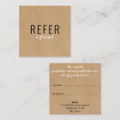 Eenvoudige Moderne Professionele Rustieke Kraft Aanbevelingskaartje (Voorkant / Achterkant)
