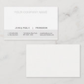 Eenvoudige, moderne, professionele, witte en grijz visitekaartje (Voorkant / Achterkant)