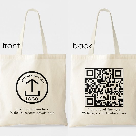 Eenvoudige moderne professionele zakelijke Logo QR Tote Bag