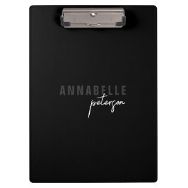 Eenvoudige moderne professionele zwarte minimalist klembord