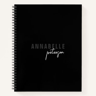 Eenvoudige moderne professionele zwarte minimalist notitieboek