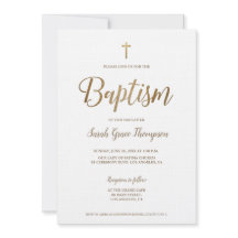 Eenvoudige Moderne Pure Wit Goud Cross Meisje Doop