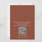 Eenvoudige Moderne QR-code Bloemen Terracotta Huwe Kaart (Achterkant)