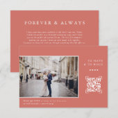 Eenvoudige moderne QR-code | Brief aan Bride Foto Bedankkaart (Voorkant / Achterkant)