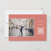 Eenvoudige moderne QR-code | Brief aan bruid foto Bedankkaart (Voorkant)