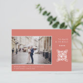 Eenvoudige moderne QR-code | Brief aan bruid foto Bedankkaart (Staand voorkant)