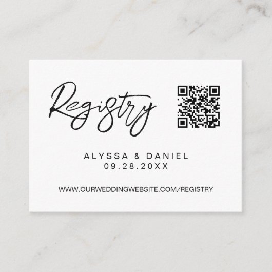 Eenvoudige Moderne QR-code bruiloft register aange Informatiekaartje (Voorkant)