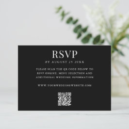 Eenvoudige Moderne QR Code Bruiloft RSVP Kaartje