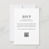 Eenvoudige moderne QR-code bruiloft RSVP Kaartje (Voorkant)