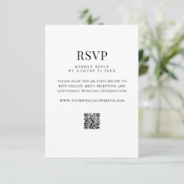Eenvoudige moderne QR-code bruiloft RSVP Kaartje