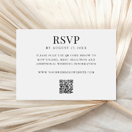 Eenvoudige moderne QR-code bruiloft RSVP Kaartje