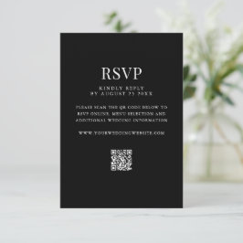 Eenvoudige moderne QR-code bruiloft RSVP Kaartje