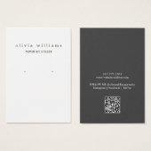 Eenvoudige moderne QR-code Earring Display Kaart (Voorkant /achterkant)