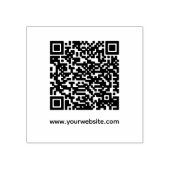 Eenvoudige moderne QR-code en website houten kunst Rubberstempel (Afrduk)