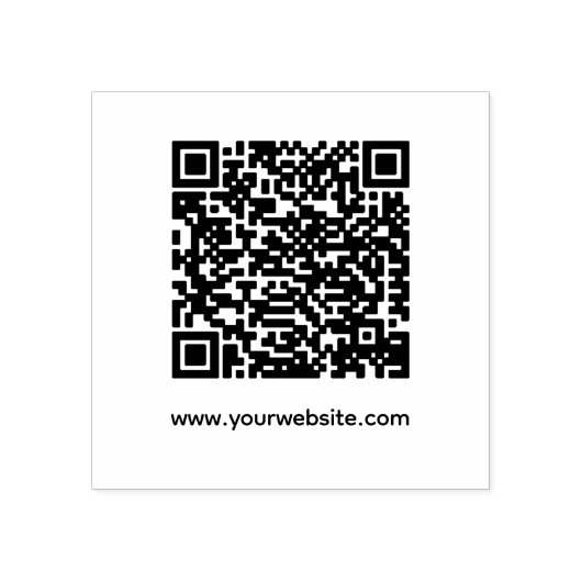 Eenvoudige moderne QR-code en website houten kunst Rubberstempel (Afrduk)