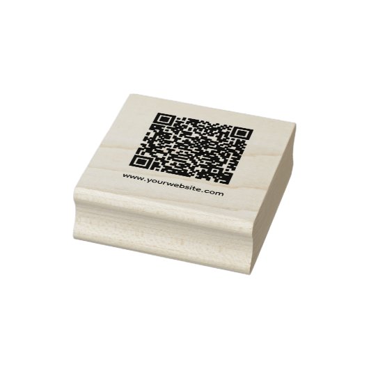Eenvoudige moderne QR-code en website houten kunst Rubberstempel (Stempel)