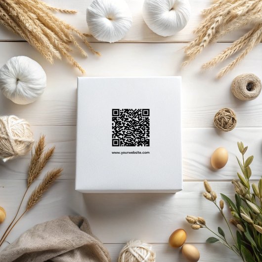 Eenvoudige moderne QR-code en website houten kunst Rubberstempel