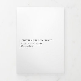 Eenvoudige moderne QR-code Foto legant Weddenschap Drieluik Uitnodiging