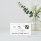 Eenvoudige moderne QR-code huwelijkscadeau-lijst a Informatiekaartje (Staand voorkant)