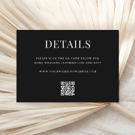 Eenvoudige moderne QR-code huwelijksdetails Informatiekaartje